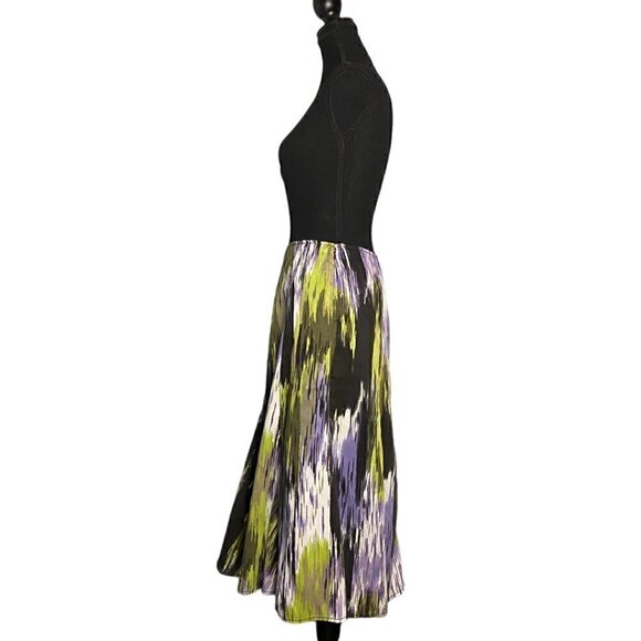 Spanner Tencel Midi Skirt Size 8 Abstract Brushstroke Print, Lined - Picture 2 of 9